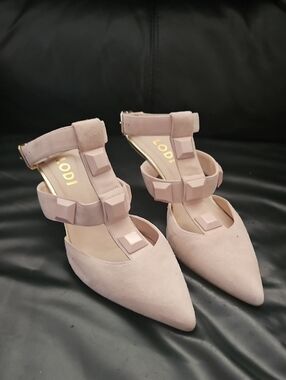 Lodi New Gel W Pastel Suede Block-Embellished 2.5 Inches Heel Sz 37Eu 6/6.5 US